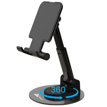 Mobile Stand for Desk with 360°Rotation & Stable Metalic Round Base